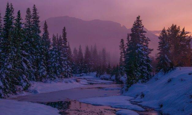 La lune sur le Glacier du National Park dans le Montana